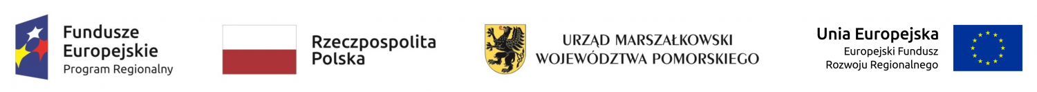 Logo Fundusze Europejskie Program Regionalny, Logo RP, Logo Urzędu Marszałkowskiego Województwa Pomorskiego, Logo Unia...